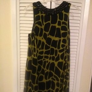 INC Giraffe print cocktail dress - 100% silk